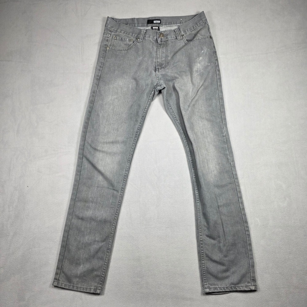 Hype‎ Jeans Mens 34x32 Gray Straight Leg Medium Wash